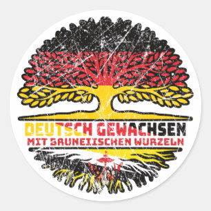 Brunei Bruneiisch Deutsch Deutschland Baum Wurzel Runder Aufkleber