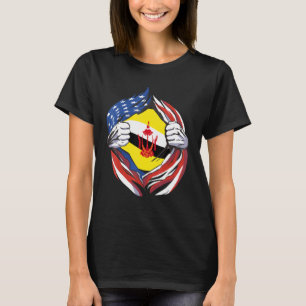 Brunei Darussalam-Flagge Amerikaner Stolz Auf Brun T-Shirt