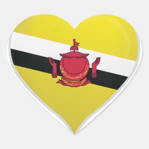 Brunei Darussalam Liebe Fahne Stolz Herz-Aufkleber
