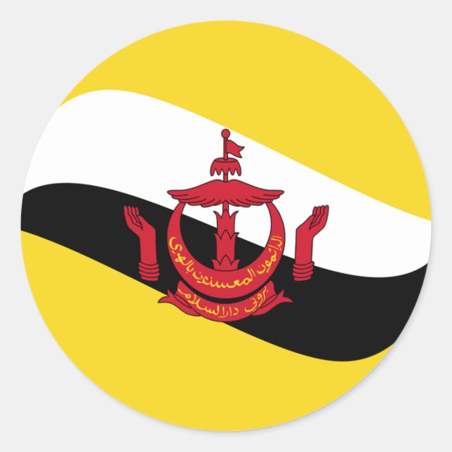 Brunei Fisheye Flag Sticker (Vorderseite)