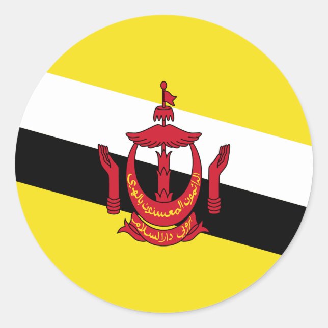 Brunei Flag Runder Aufkleber (Vorderseite)
