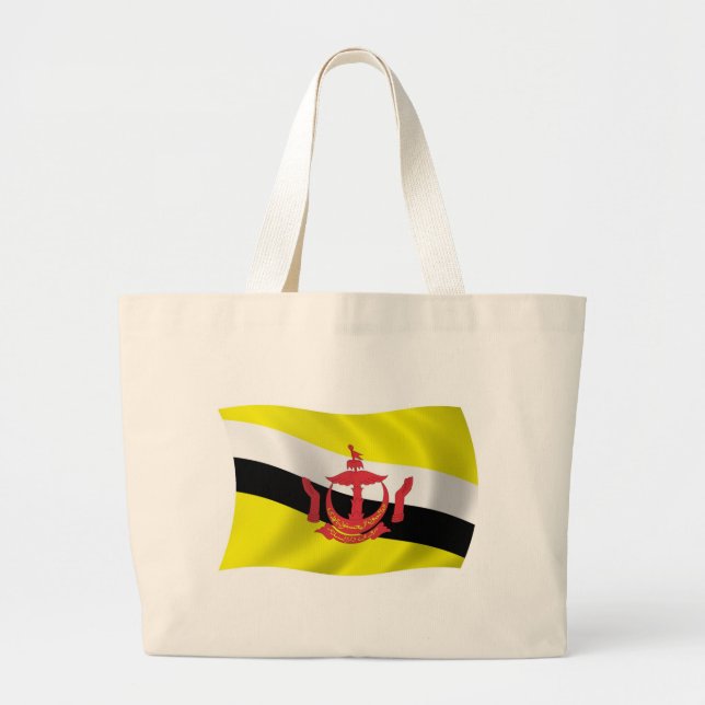 Brunei Flag Tote Bag Jumbo Stoffbeutel (Vorne)