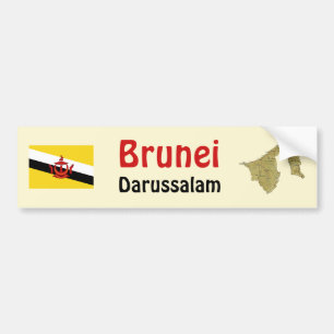 Brunei-Flagge + Karte-Aufkleber Autoaufkleber