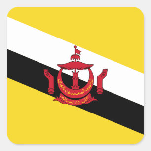 Brunei-Flaggen-Aufkleber Quadratischer Aufkleber