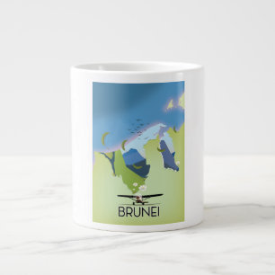 Brunei-Karte Reiseplakat Jumbo-Tasse