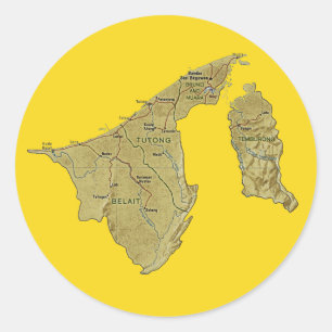 Brunei-Kartenaufkleber Runder Aufkleber