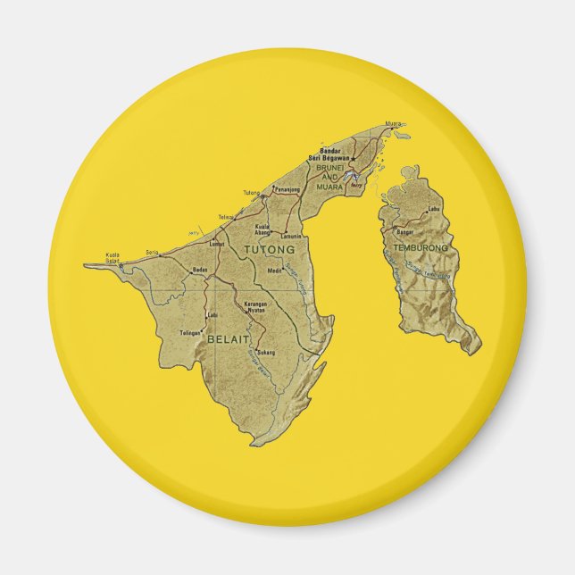 Brunei Map Magnet (Vorne)