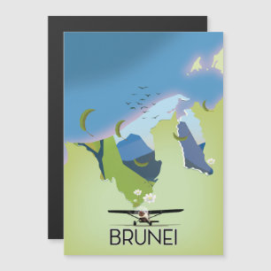 Brunei Map Reiseplakat Magnetkarte