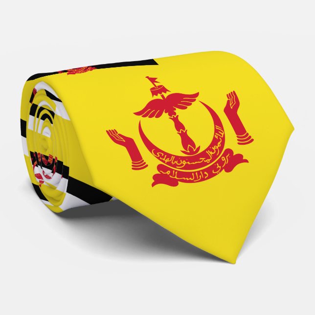 Bruneian Flag & National Emblem Krawatte (Gerollt)