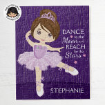 Brünett Ballerina<br><div class="desc">Personalisieren Sie das multikulturelle Ballerina-Puzzle. Bitte Karo mehr von meinen personalisierten Ballerina Geschenken.</div>