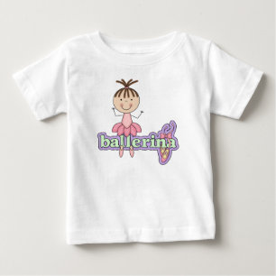 Brünett Ballerina - Pink Baby Tutu Bodysuit T-shirt