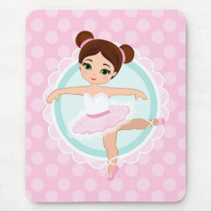 Brünett Ballerina - Rosa Ballett-Tänzerin Mousepad