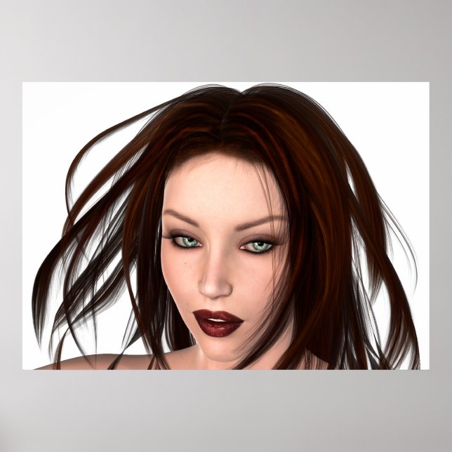 Brünett Beauty Poster (Vorne)