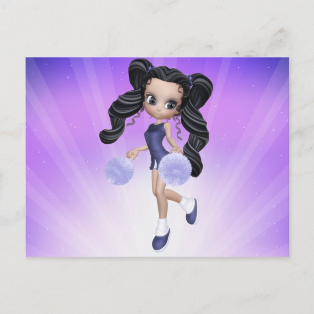 Brünett Cheerleader Girl Postcard Postkarte (Vorderseite)