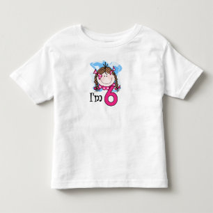 Brünett Girl I'm Six Kleinkind T-shirt
