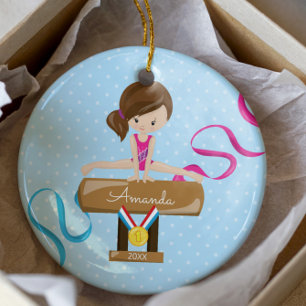 Brünett Gymnast Gymnastik Weihnachtsschmuck