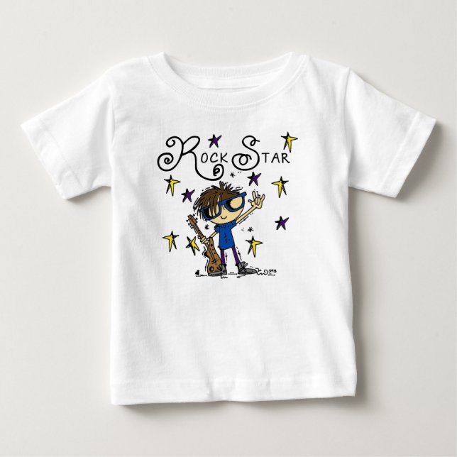 Brünett Rock Star Baby T-shirt (Vorderseite)