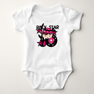 Brünett Rock Star Girl Baby Strampler