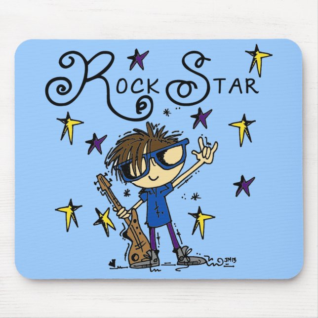 Brünett Rock Star Mousepad (Vorne)