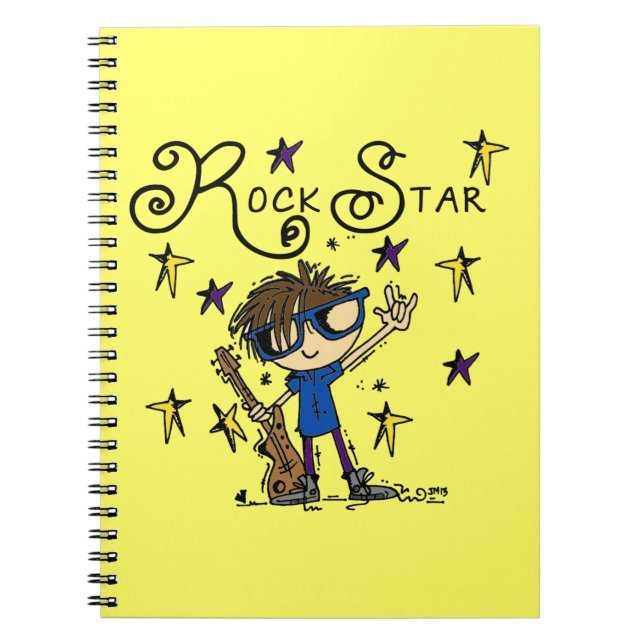 Brünett Rock Star Notizblock (Vorderseite)