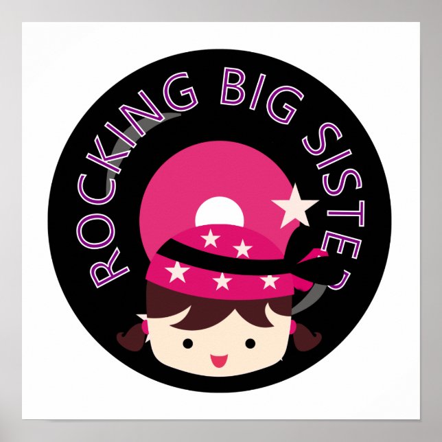 Brünett Rocking Big Sister Poster (Vorne)