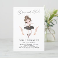 Brünette Ballerina in Black Dress Glitzer Geburtst