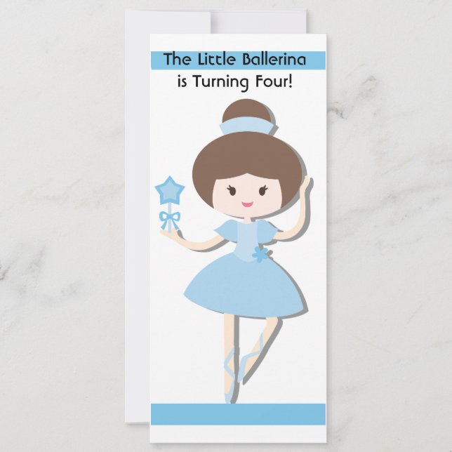 Brunette Ballerina Invitation d'anniversaire perso (Devant)