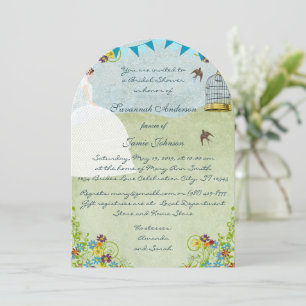 Brunette Bride Bunting Invitations de douche nupti