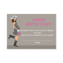 Brünette Cowgirl Baby Dusche Windeln Raffelscheine