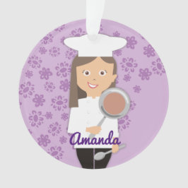 Brunette cuisinière casquette poêlée personnalisée