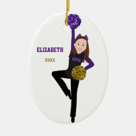 Brünette DanceLine in Schwarz & Lila Keramik Ornam Ornament