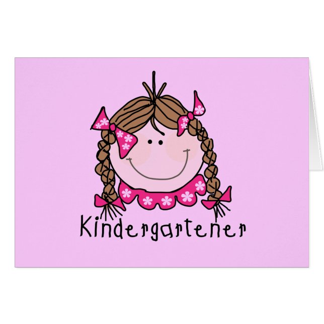Brünette Mädchen-Kindergarten-T-Shirts und (Vorderseite (Horizontal))