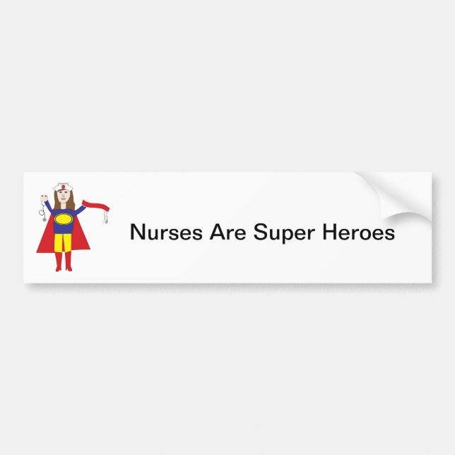 Brunette Nurses Super Hero Sticker (Devant)