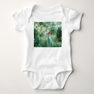 Brünette Prinzessin: Fairy Forest Watercolor Baby Strampler