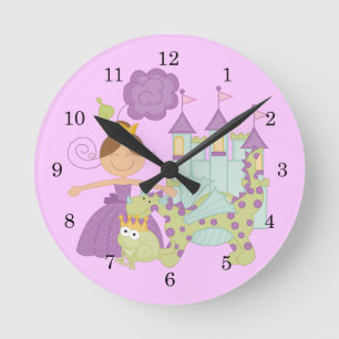 Brünette Prinzessin Runde Wanduhr