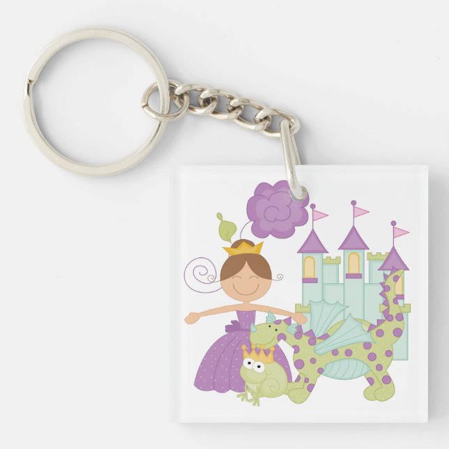 Brünette Prinzessin Schlüsselanhänger (Vorderseite)
