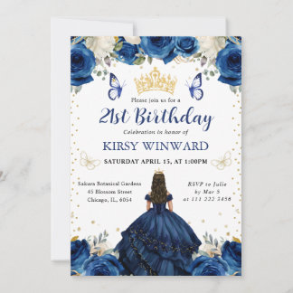 Brünette Prinzessin zum Geburtstag Einladung