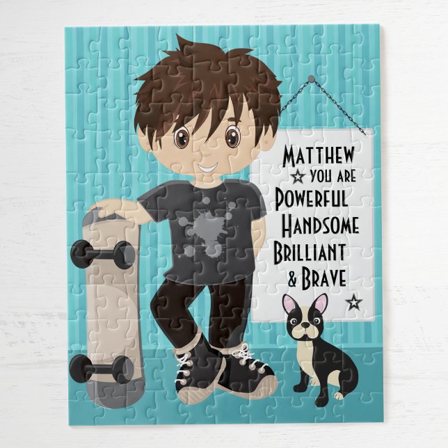Brunette Puissant et courageux Boy Jigsaw Puzzle (Créateur téléchargé)