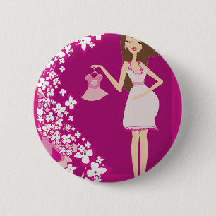 brünette Schwangere Button