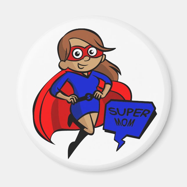 brünette Supermutter Magnet (Vorne)