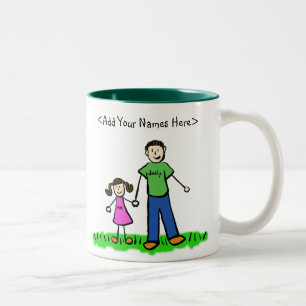Brünette Tasse von Vater und Tochter (Namen anpas