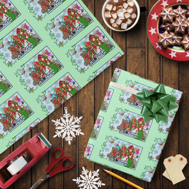 Brünette Weihnachtsmesse Geschenkpapier (Von Creator hochgeladen)