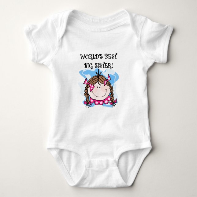 Brunette World's Best Big Sister Tshirts and Gifts (Devant)