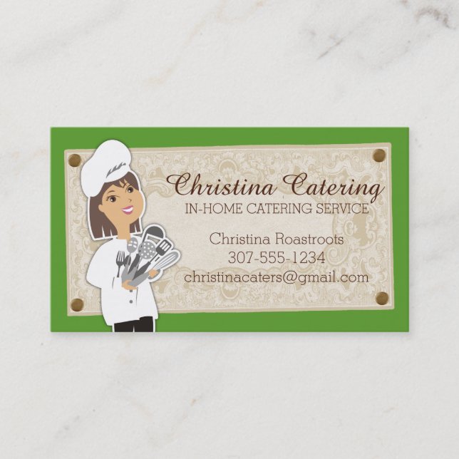 Brünetter Catering des kundenspezifischen Visitenkarte (Vorderseite)