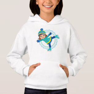 Brünetter Eis-Skater - Winter-Sport-Skaten Hoodie