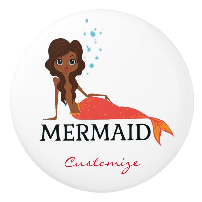 Brünetter Mermaid Thunder_Cove Keramikknauf (Vorderseite)