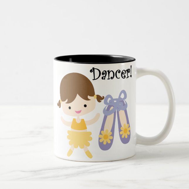Brünetter Tänzer Zweifarbige Tasse (Rechts)