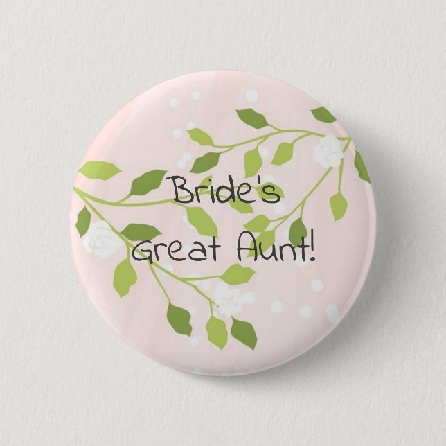 Brünettes Brautrosa geerntet Button (Vorderseite)