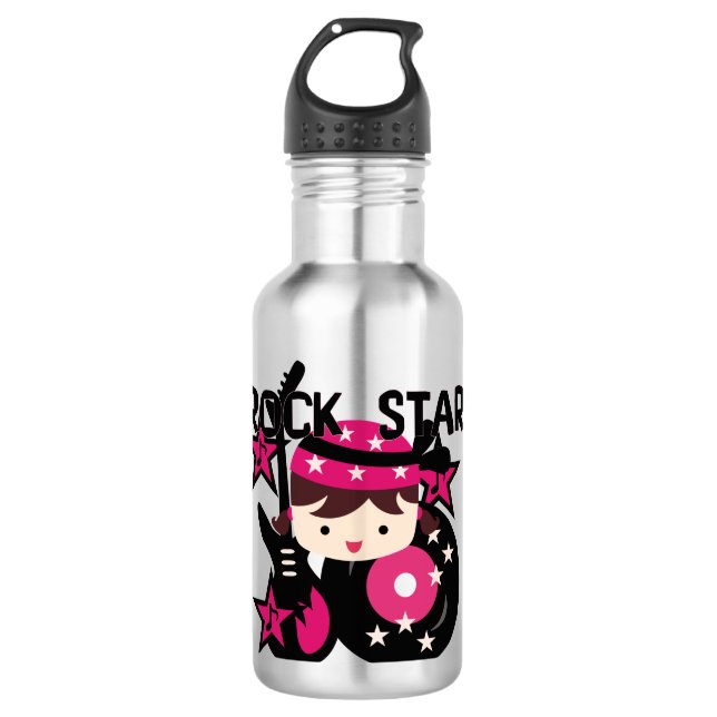 Brünettes Felsen-Stern-Mädchen Trinkflasche (Vorderseite)