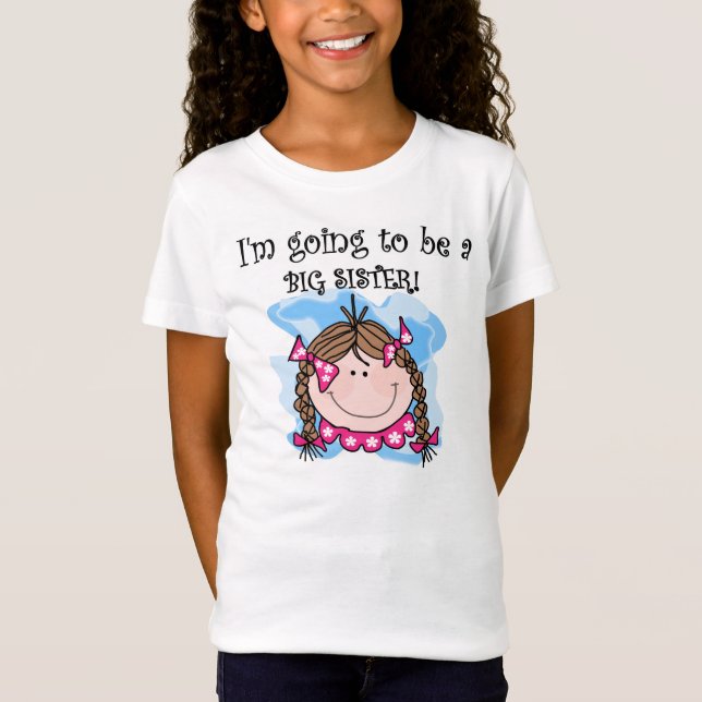 Brünettes Mädchen-zukünftige große Schwester T-Shirt (Vorderseite)